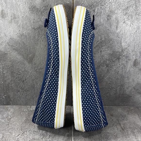 LL Bean Blue White Polka Canvas Flats Slip On Size 8 - Picture 5 of 8